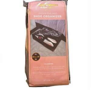 Juicy Couture Black & Pink Crown Under Bed Shoe Organizer NWT